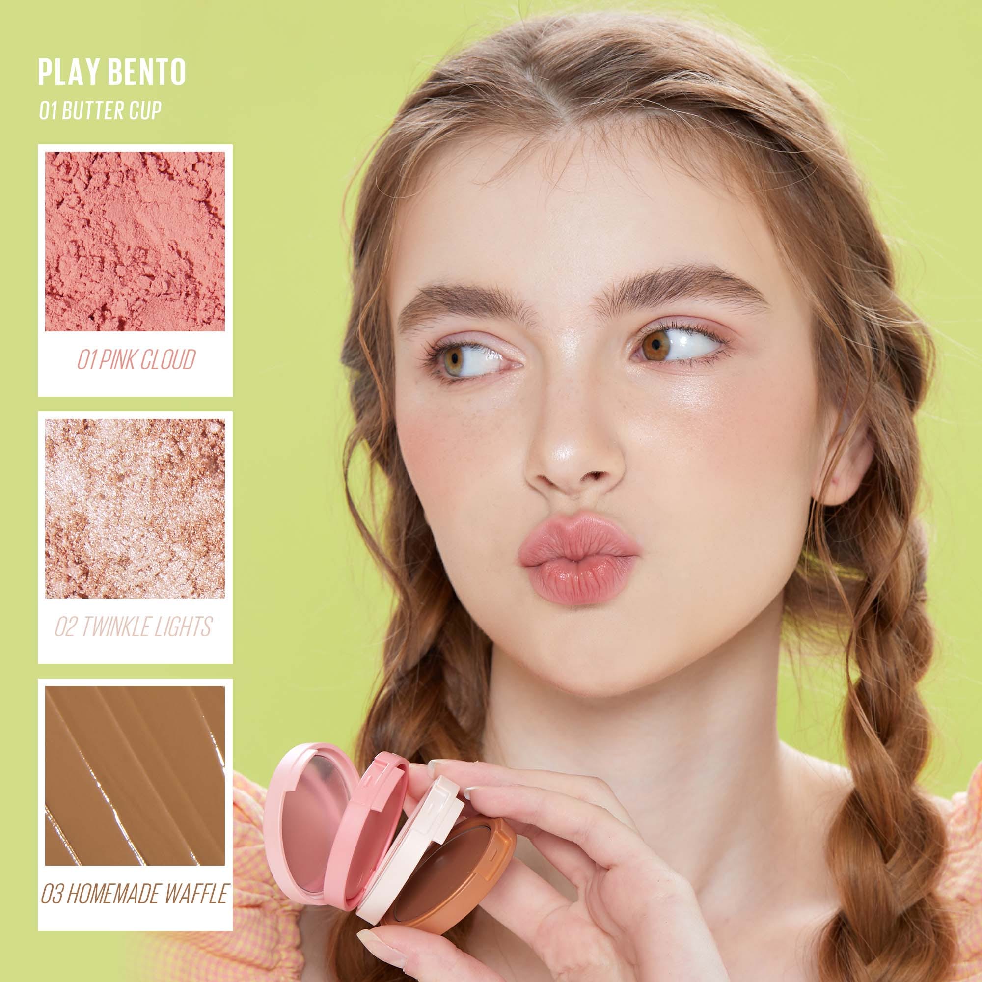 Face Bento Cream Bronzer, Powder Blush & Highlighter Sculpting Trio