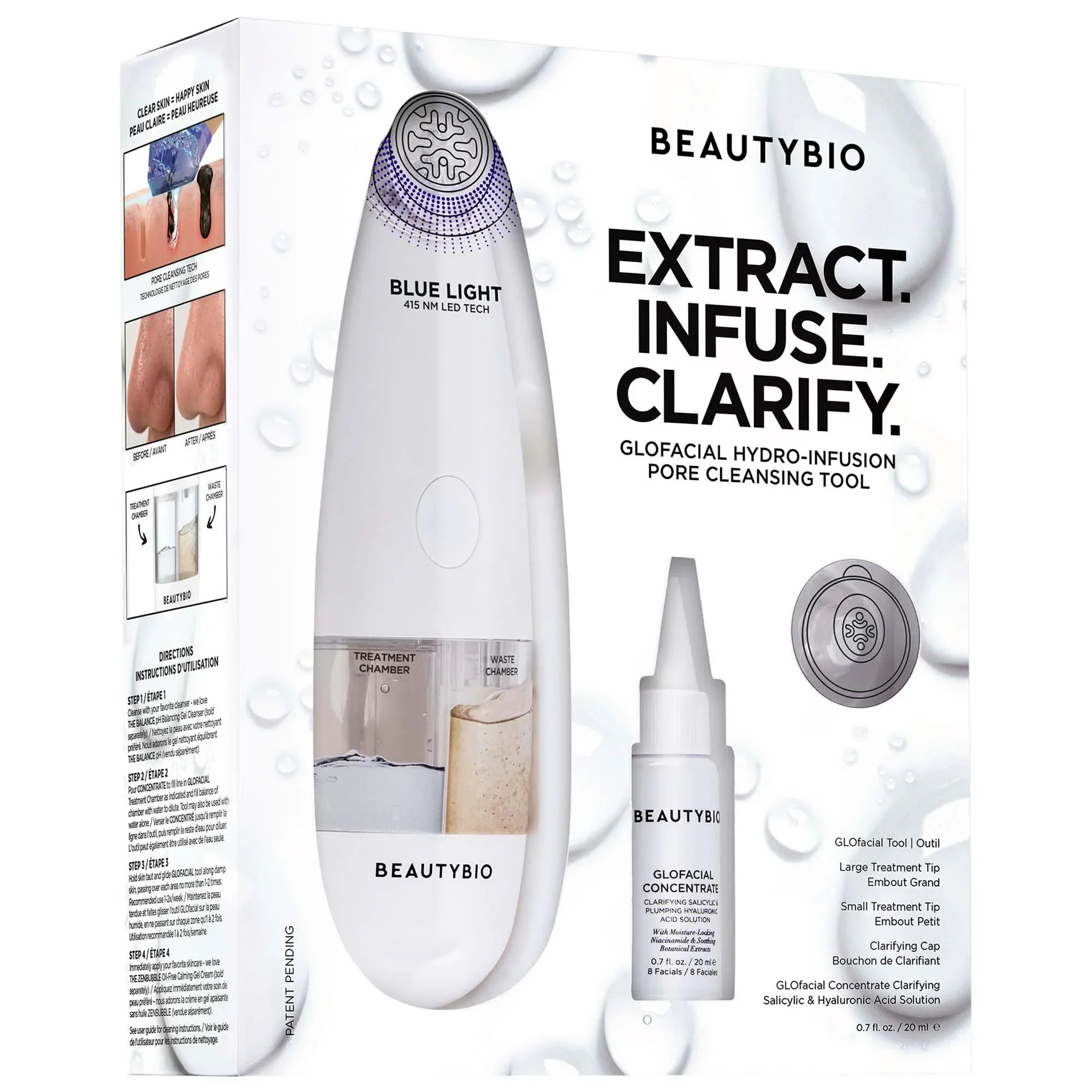GLOfacial Hydro-Infusion Pore Cleansing + Blue LED Clarifying Tool