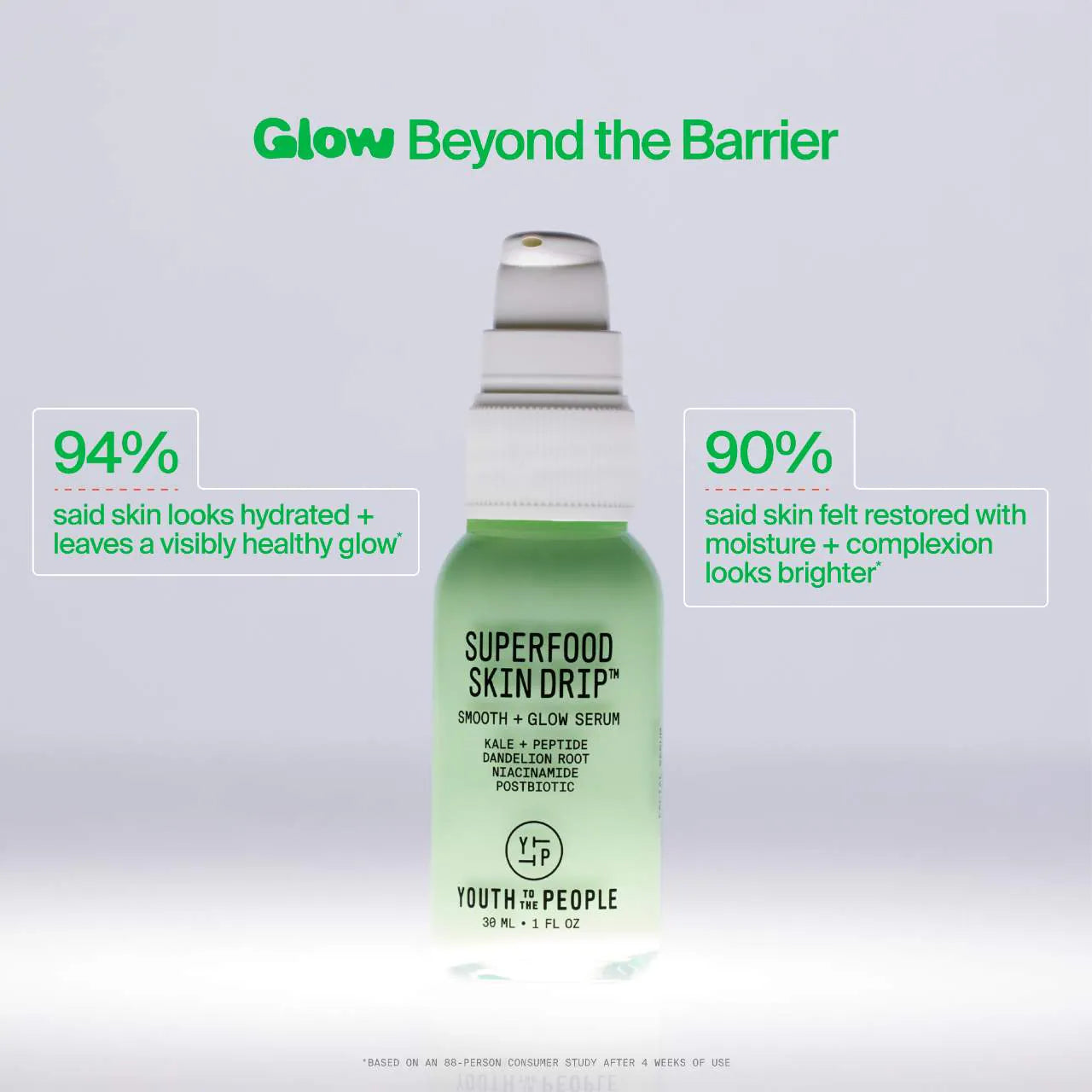 Superfood Skin Drip Smooth + Glow Barrier Serum with Peptides + Niacinamide
