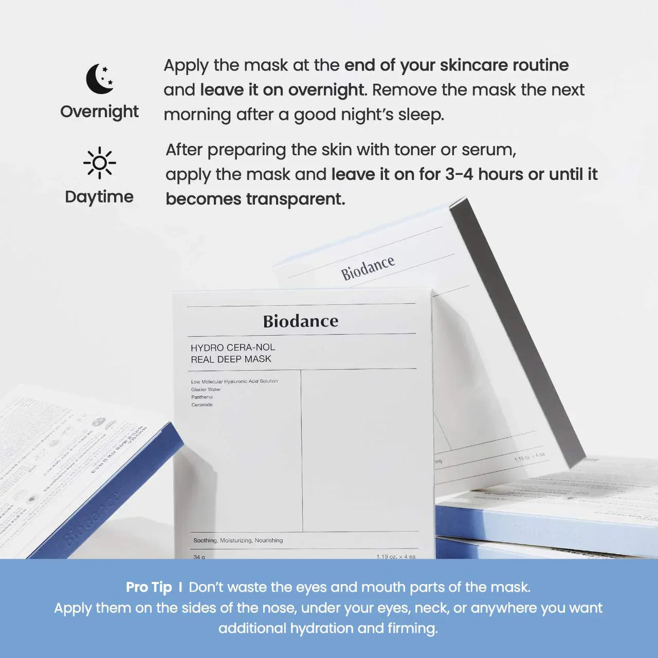 Hydro Cera-nol Real Deep Mask - 4 pack for Dryness Relief & Redness Soothing