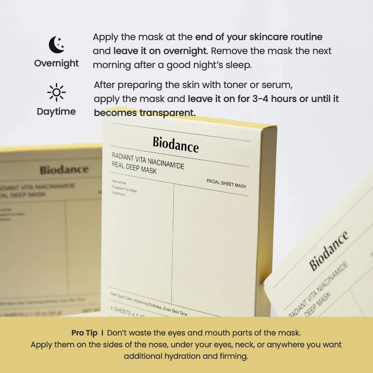 Radiant Vita Niacinamide Real Deep Mask – 4 Pack for Brightening Dull Skin & Dark Spot Care